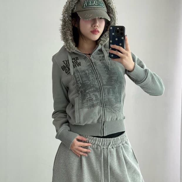 후아유 울프죠 후드집업