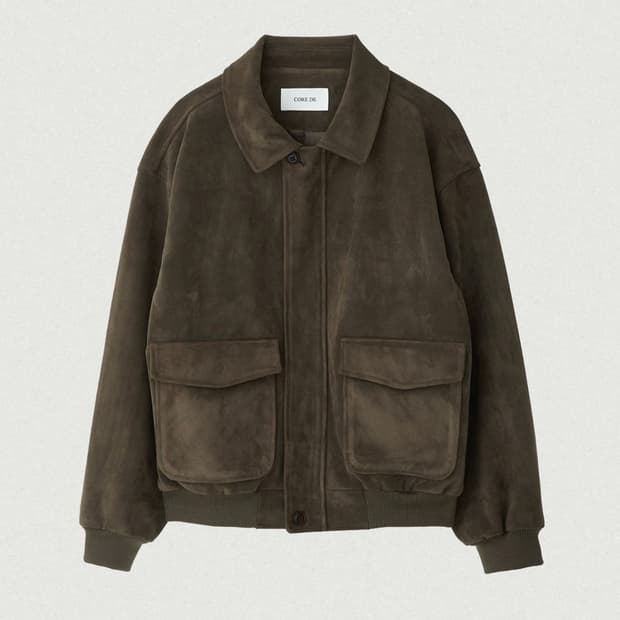 코어드 스웨이드 봄버 자켓 suede bomber jacket