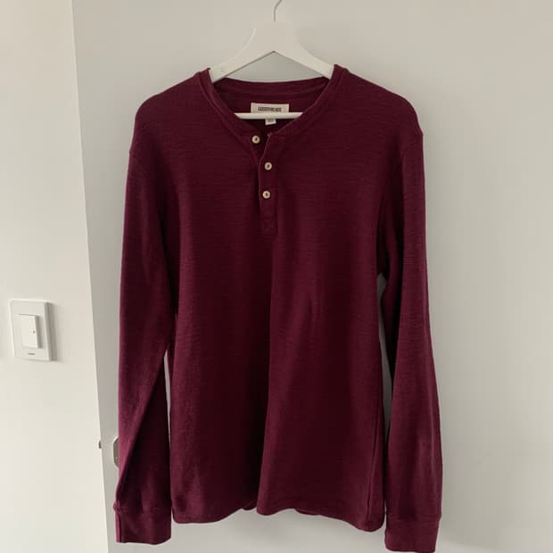 버건디 헨리넥 맨투맨