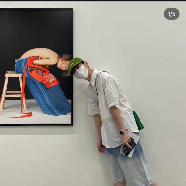 (소코년님 착용) 밈더워드로브 river 코튼 하프셔츠