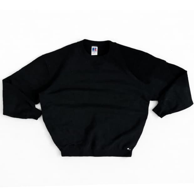 러셀 90s 블랭크 스웻셔츠 맨투맨 블랙 U.S.A.