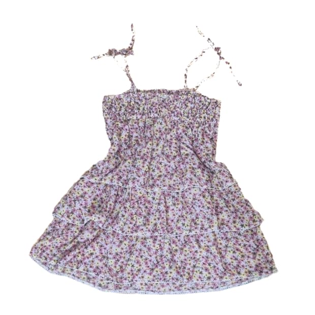 빈티지 잔꽃 플라워 플로럴 나시 슬리브리스 캉캉 탑 모리걸하구미페어리