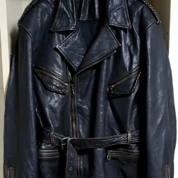 차심 소가죽 독일 벨티드 라이더자켓