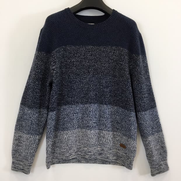 헤지스 레더패치 울 100% 그라데이션니트 105 