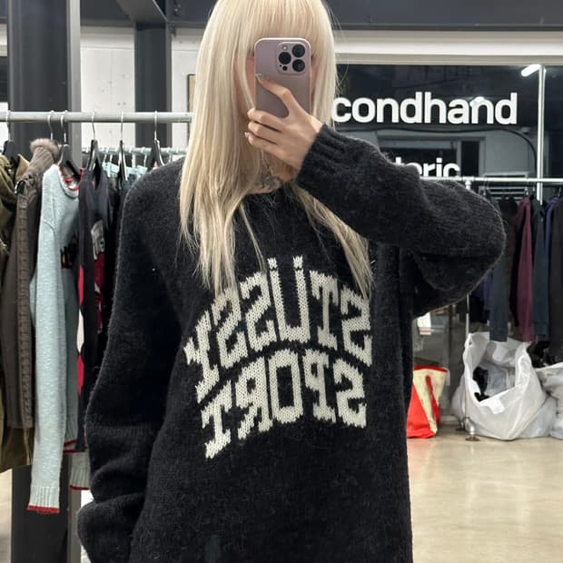 스투시 스포츠 헤어리 니트 스웨터