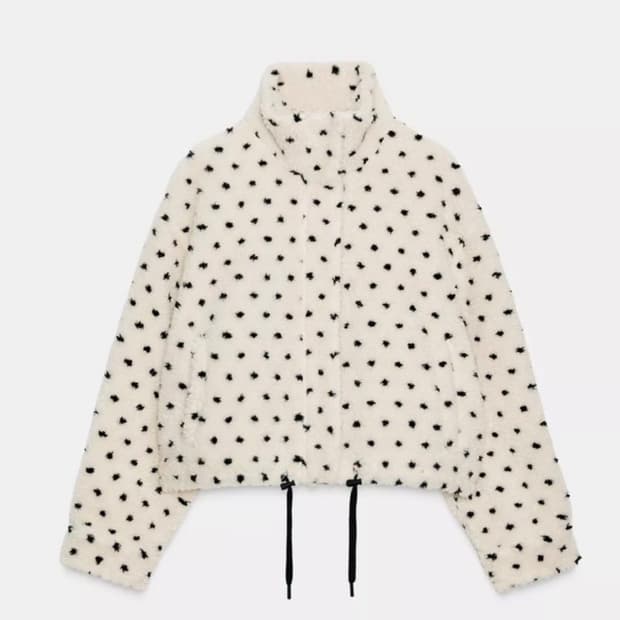 자라 도트 시어링 점퍼 M사이즈