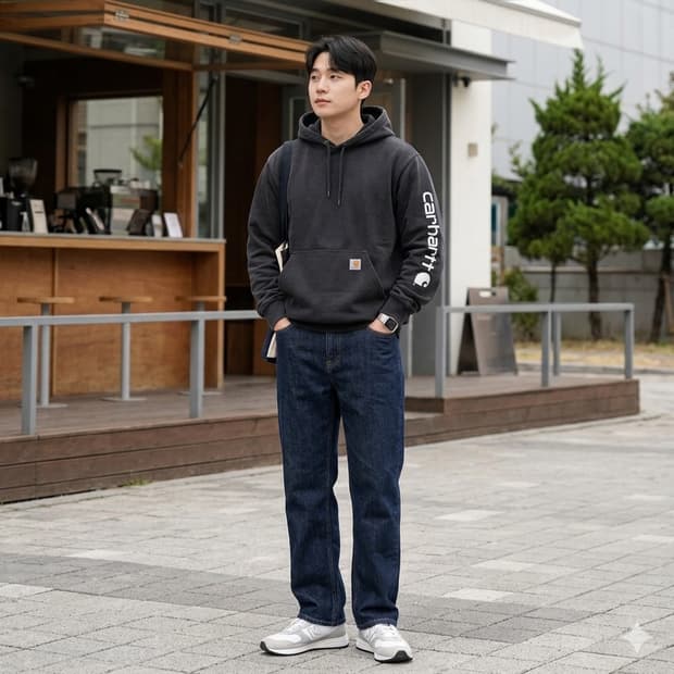 칼하트 K288 슬리브 로고 루즈핏 후드티