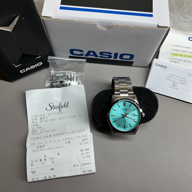 카시오 티파니 민트 MTP-VD03D-2A3UDF