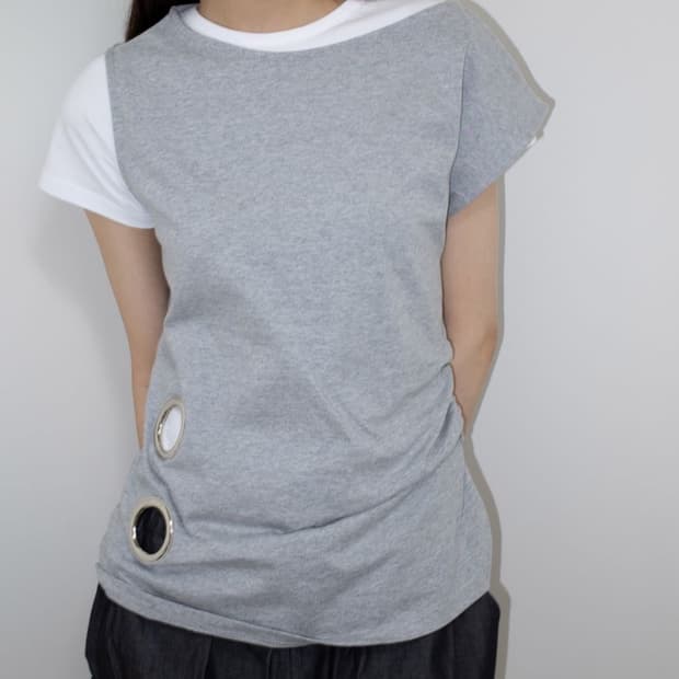 온스카 EYELET LOOSE SLEEVELESS (MELANGE)