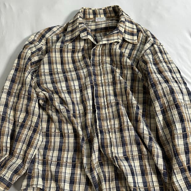 stu 체크셔츠 브라운 M