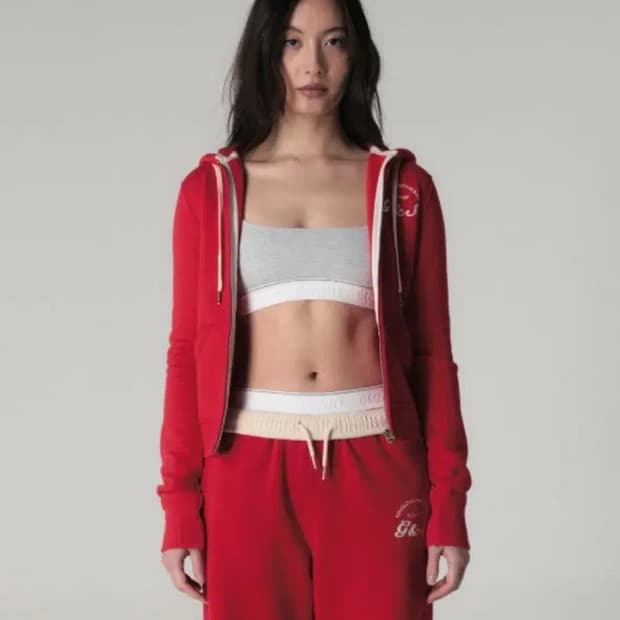 글로니 볼드 크롭 후드집업 M (새상품)