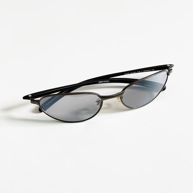 90s DOMON 차콜 슬림 스퀘어 빈티지 선글라스