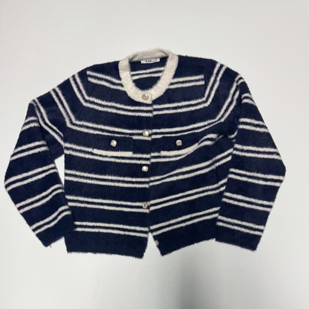 여성 LAP 랩 23년도 스트라이프 니트 보석 가디건