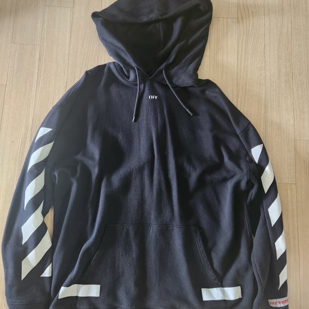[OFF-WHITE] 오프화이트 디아고날 스트라이프 후드티 - M