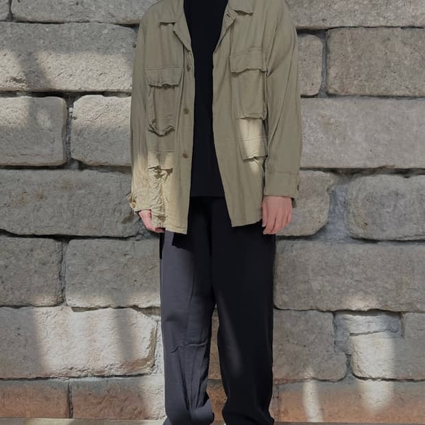 [3] 코모리(comoli) 25ss 로우 실크 BDU 자켓 카키