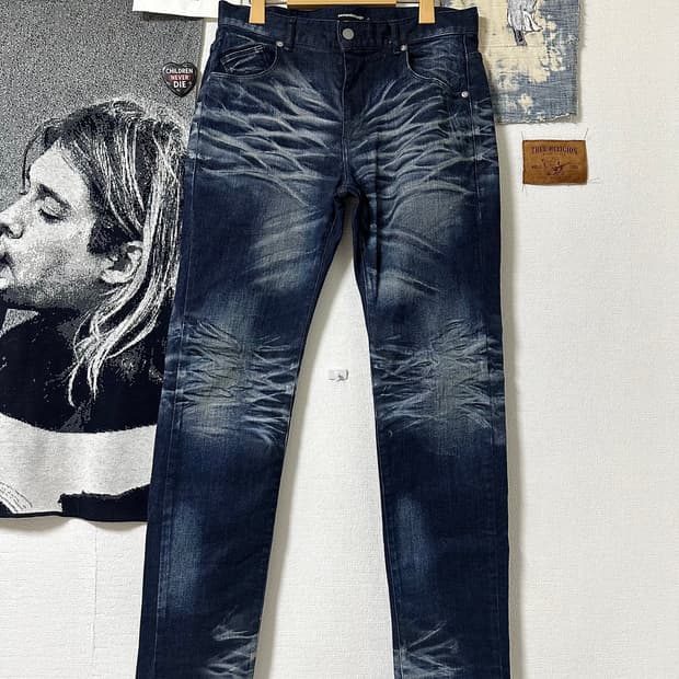 세맨틱디자인 하드크링클워시드 데님팬츠