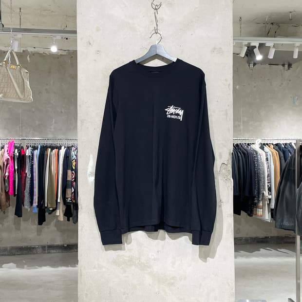 스투시 블랙 로스앤젤레스 코튼 롱 슬리브
