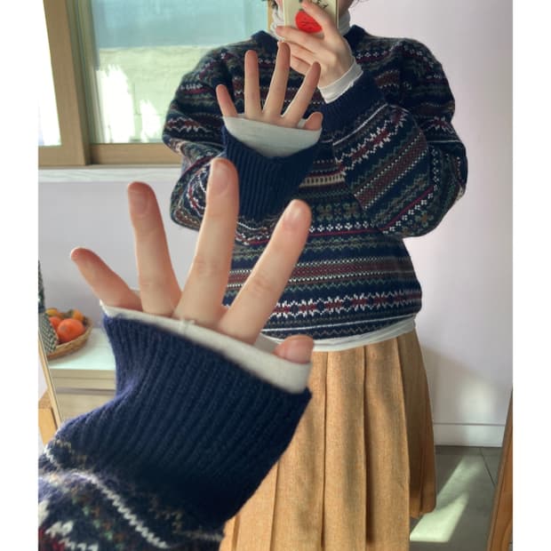 made in japan) 네이비 울니트