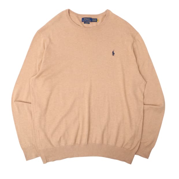폴로 랄프로렌 qr 베이지 라운드 니트