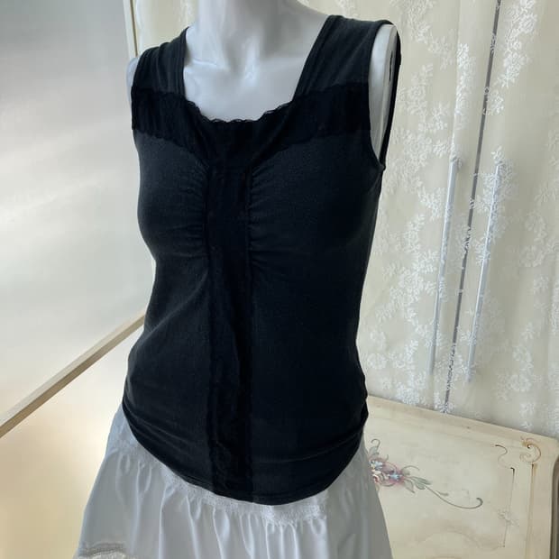 fairy lace shirring sleeveless