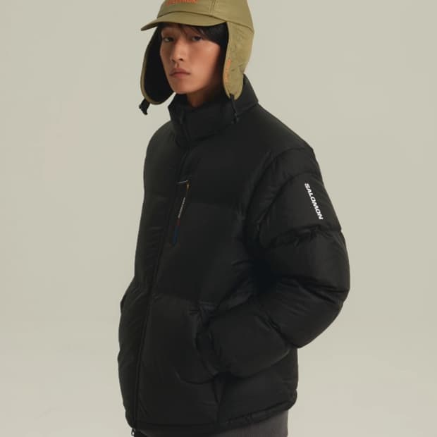 (거의 새제품) 살로몬 컨투어 다운 자켓 블랙 / L