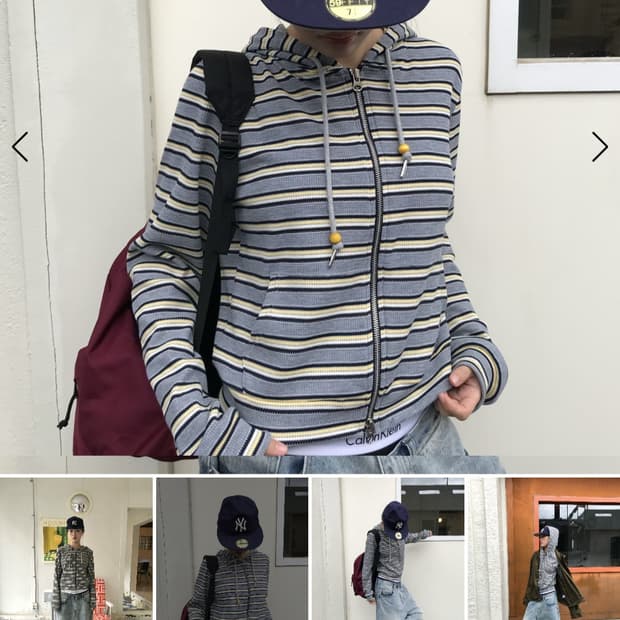 오운서 newport vintage hooded zip-up/gray
