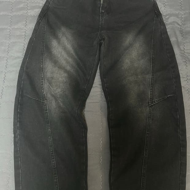 커브드 반밴딩 데님팬츠