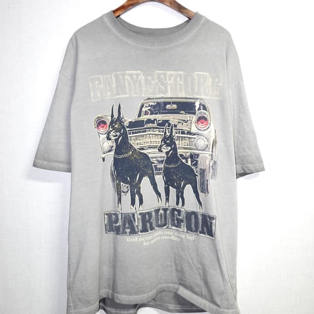 도베르만 그래픽 오버사이즈 피그먼트 티셔츠