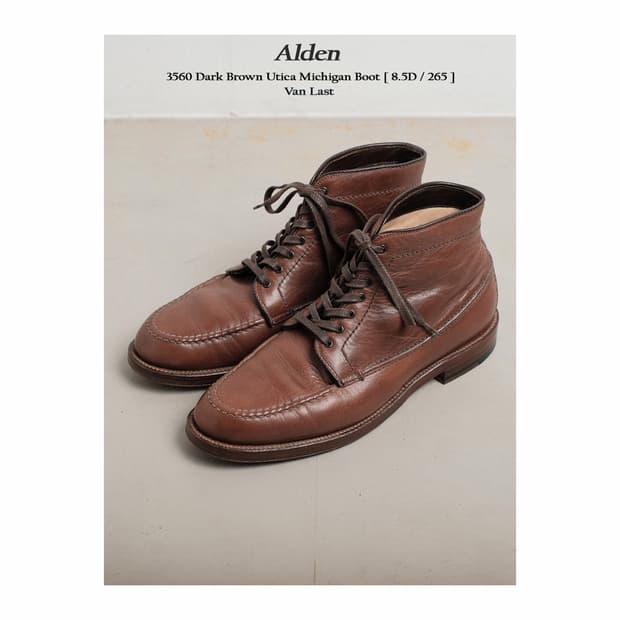 알든 3560 8.5D(265사이즈) 다크브라운 유티카 미시간 부츠