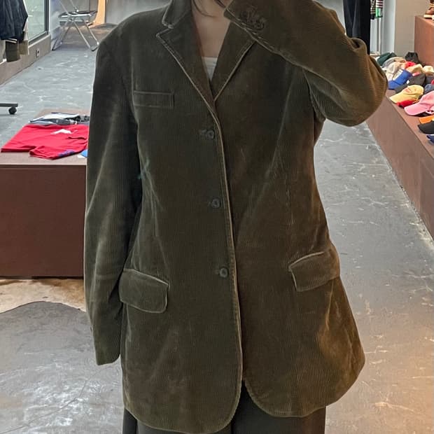 폴로 랄프로렌 00s 카키 코듀로이 블레이저 자켓 H2589