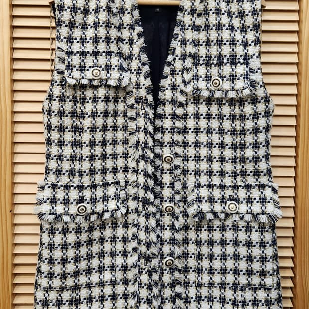 (새상품)에고이스트 포켓 트위드 롱베스트