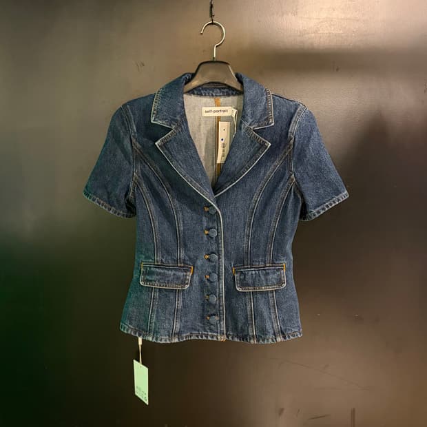 셀프포트레이트 반팔 데님 자켓