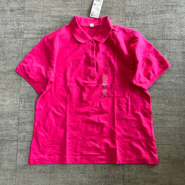 Uniqlo 유니클로 올드스쿨아메카지 반팔카라티셔츠 핑크