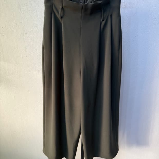 정품) COS 코스 여성 다크 올리브 와이드 슬랙스 팬츠 36(26)