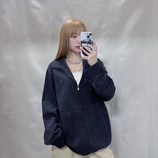 폴로 랄프로렌 그레이 포니 니트집업 