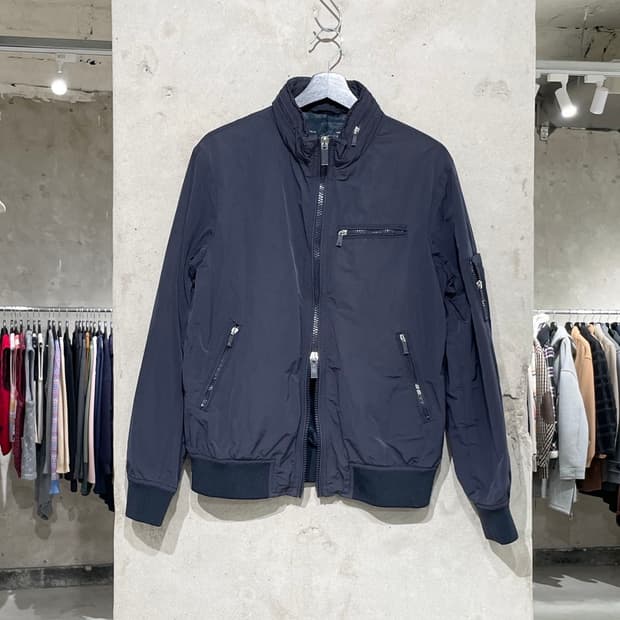 아르마니 진스 다크 네이비 유틸리티 봄버 자켓