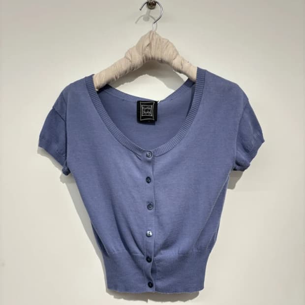 JPN CYNTHIA ROWLEY 크롭 반팔 가디건 J1023
