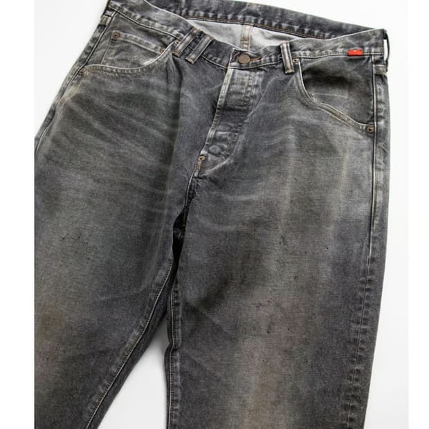 [32]아나크로놈 25ss 레귤러 테이퍼드 데님 워시드 블랙