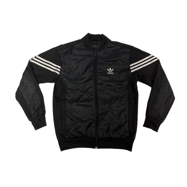 아디다스 오리지널스 트레포일 나일론 믹스 트랙탑 블랙