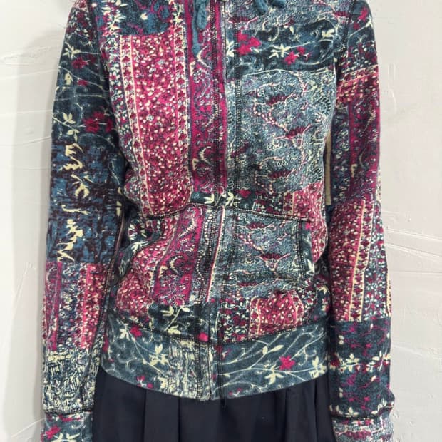 lucky brand pattern hood zipup
