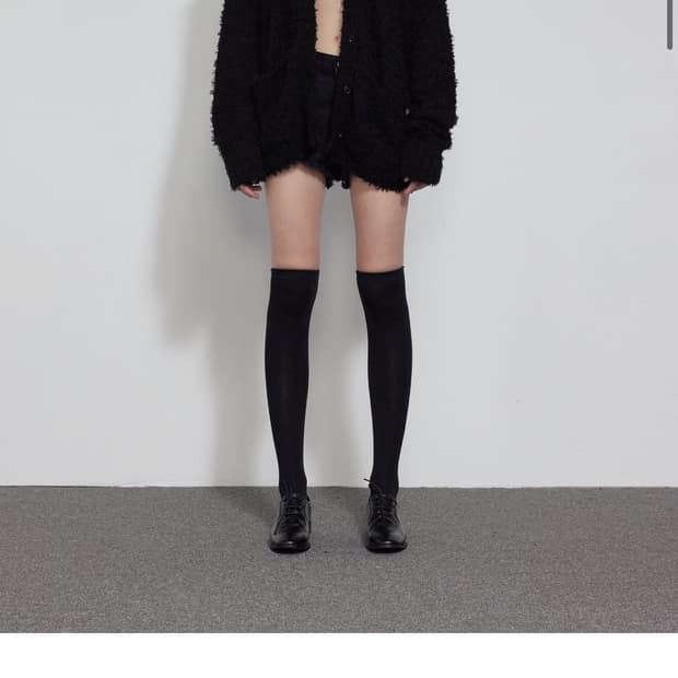 HAIRY OVERFIT CARDIGAN, BLACK