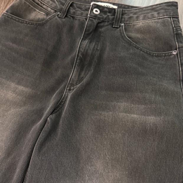 Insilence dart wide denim pant MUD GREY