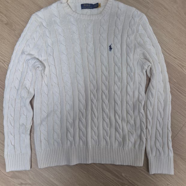 폴로 케이블 니트 코튼 스웨터