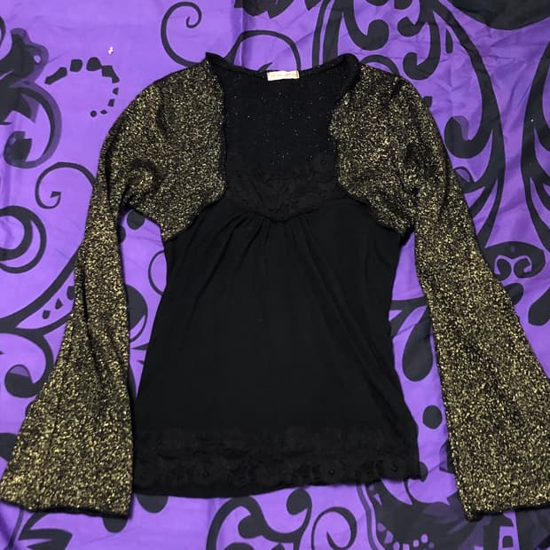 실물대존예 그런지 페어리 펑크룩 레이어드룩 블랙 골드디테일