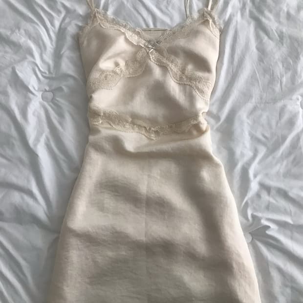 The Barnnet Satin Lace Slip Dress