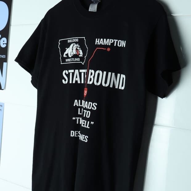 (M-L) 길단 반팔 티셔츠 USA 블랙 불독-H33305