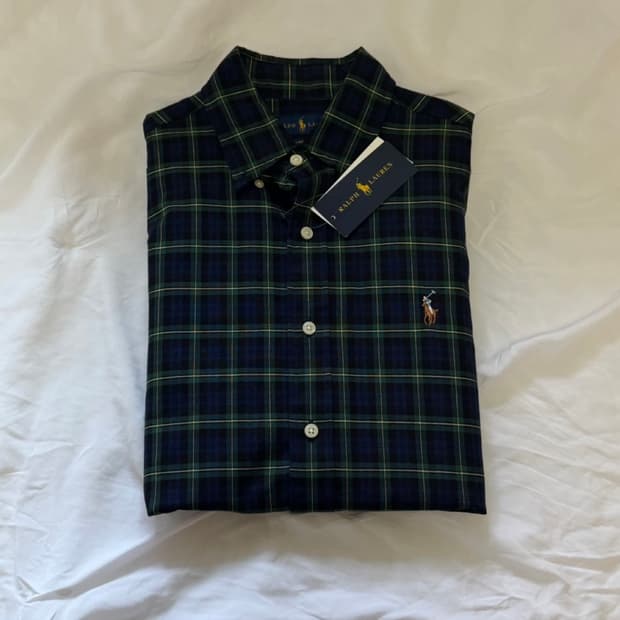 [미 시착 새 상품] 폴로 랄프로렌 타탄체크셔츠 s(남녀공용)