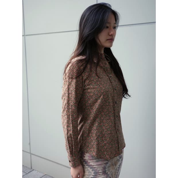 빈티지 플로럴 블라우스 셔츠