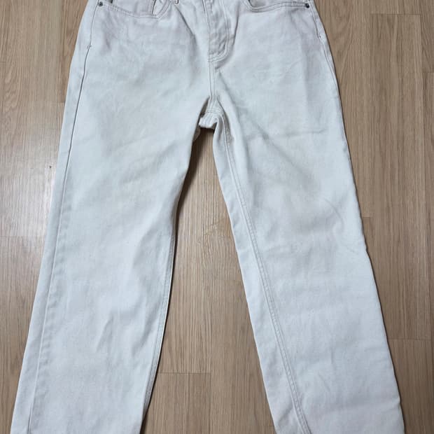 와르 M160 와이드 데님 팬츠_크림 short s