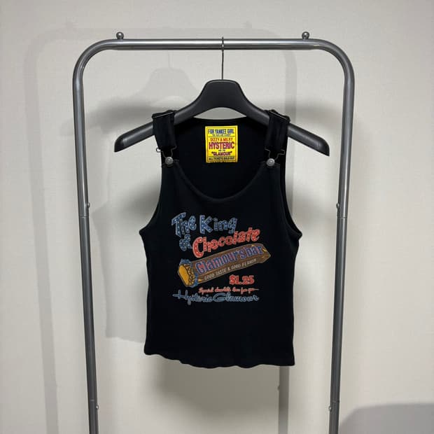 F) 히스테릭 글래머 멜빵 탱크 탑 슬리브리스